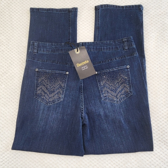 SECRETS WOMENS JEANS SIZE 12 RHINESTONE EMBELLISHMENT NEW QIT TAGS - Picture 2 of 14